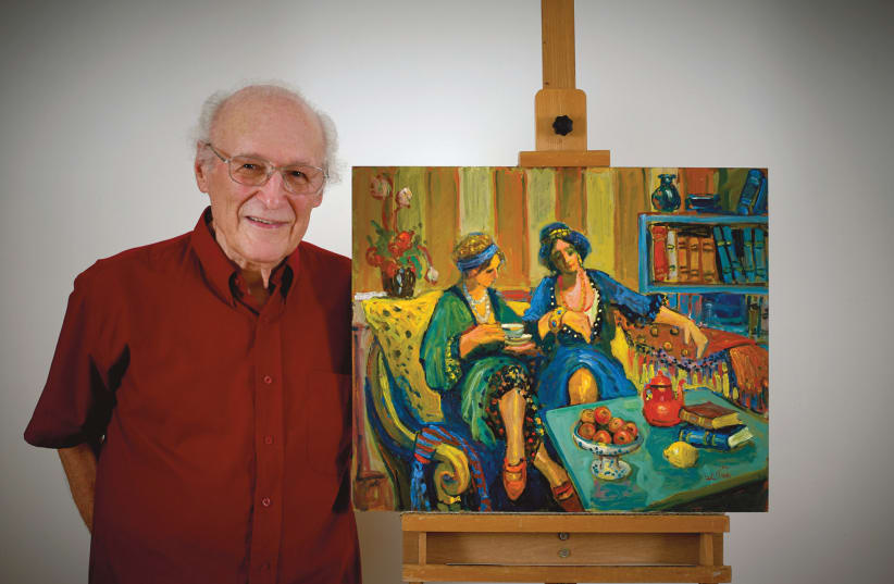 AVI SCHWARTZ displays his work: I wanted to paint my memories and what I remember, not from a photograph.  (photo credit: Courtesy)