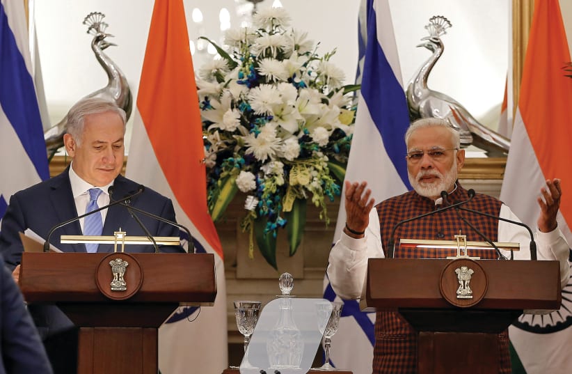 INDIA’S PRIME Minister Narendra Modi and Prime Minister Benjamin Netanyahu. (photo credit: REUTERS)