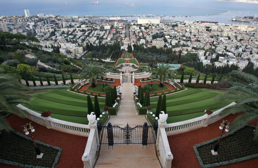 A holy shrine of the Baha'i faith is seen in the northern Israeli city of Haifa in November 2006 picture. Founded in the 19th century by a Persian nobleman, Baha'i is considered by some scholars to be an offshoot of Islam. The faith sees itself as an independent religion and its 5 million followers  (photo credit: ISRAEL BAHAI/ REUTERS/AMMAR AWAD (ISRAEL))