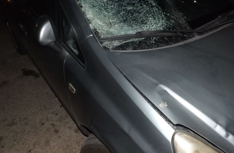 Car involved in Jerusalem hit-and-run incident (photo credit: ISRAEL POLICE)