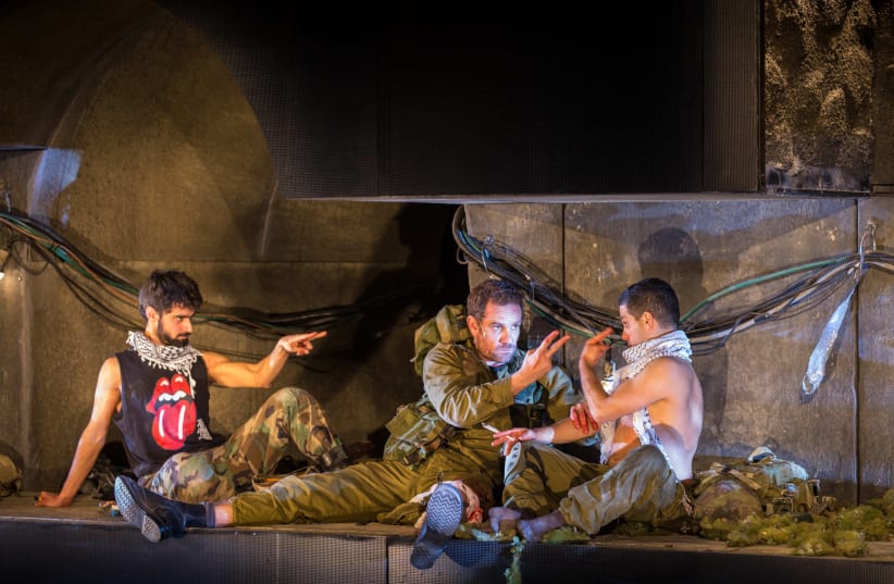 Gesher Theater actors star in a production of 'In the Tunnel,' one of the two plays which are part of the theater's North American tour (photo credit: GESHER THEATER)