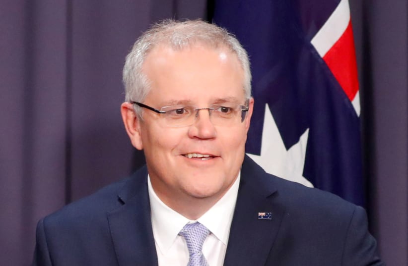 The new Australian Prime Minister Scott Morrison attends a news conference in Canberra, Australia August 24, 2018 (photo credit: REUTERS/DAVID GRAY/FILE PHOTO)