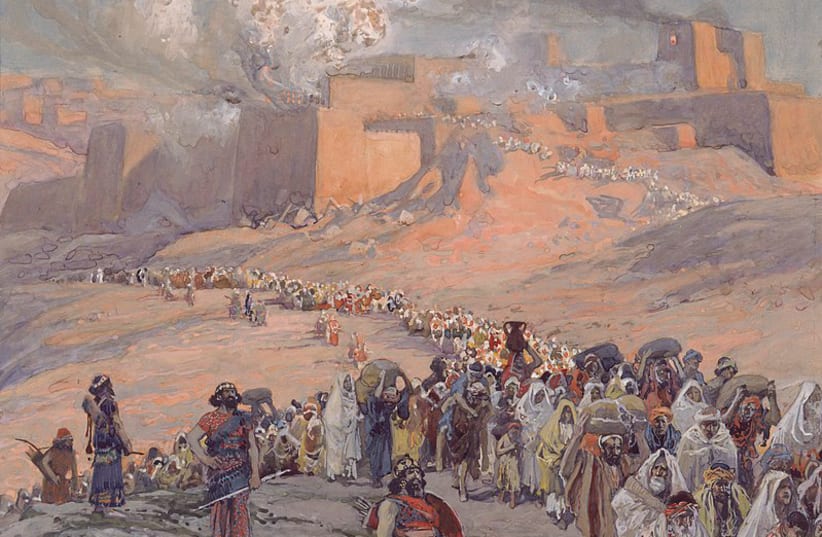 THE FLIGHT of the Prisoners, c. 1896-1902 – exile, concluded AB Yehoshua, is ‘in the molecules and atoms’ that form Jewish identity.  (photo credit: JEWISH MUSEUM NEW YORK/WIKIMEDIA COMMONS)