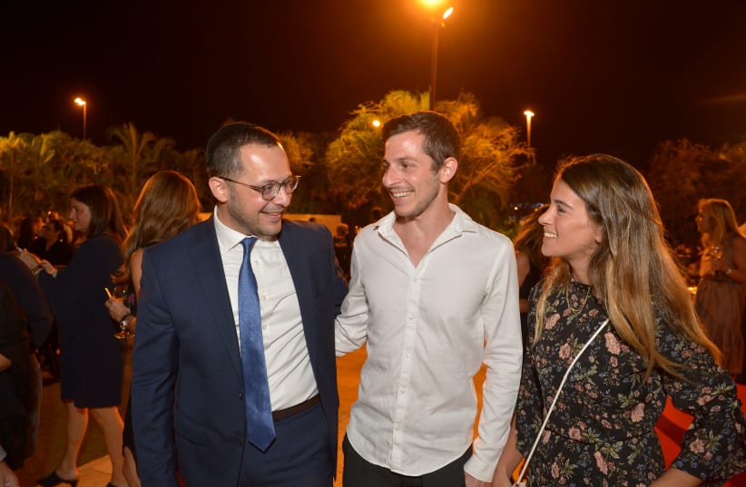 Gilad Shalit and his girlfriend Nitzan at Shalva gala.  (photo credit: Courtesy)