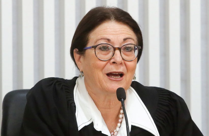 Israel’s Chief Justice Esther Hayut (photo credit: MARC ISRAEL SELLEM)