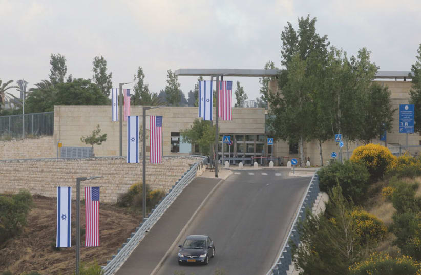 THE US Embassy, taking pride of place in Jerusalem. (photo credit: MARC ISRAEL SELLEM)