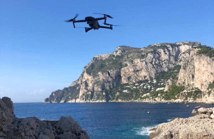 A drone used in Capri, Italy to search for a missing Israeli who vanished during sailing October 24 2018  (photo credit: MAGNUS)