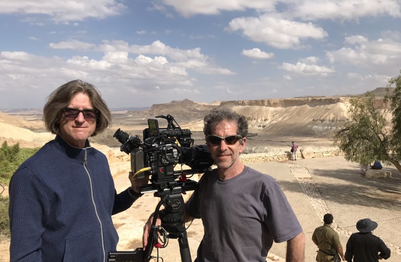  Richard Trank and cinematographer Jeffrey Victor filming at Sde Boker (photo credit: MORIAH FILMS)