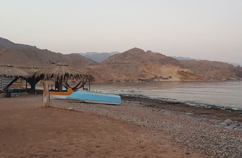 FREEDOM BEACH Camp in Magane Bay is a popular spot for Israelis in Sinai. (photo credit: STEVE LINDE)