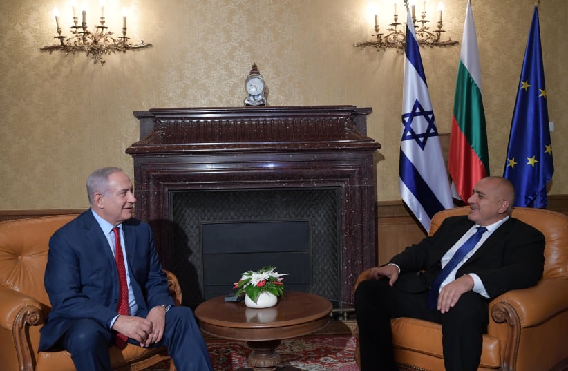 Israeli Prime Minister meets with Bulgarian Prime Minister Boyko Borissov (photo credit: AMOS BEN-GERSHOM/GPO)