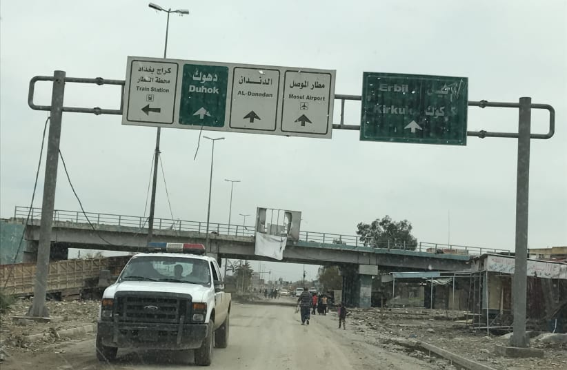 A street near Mosul’s Al-Jadeeda neighborhood last year during the liberation of the city from ISIS control. (photo credit: SETH J. FRANTZMAN)