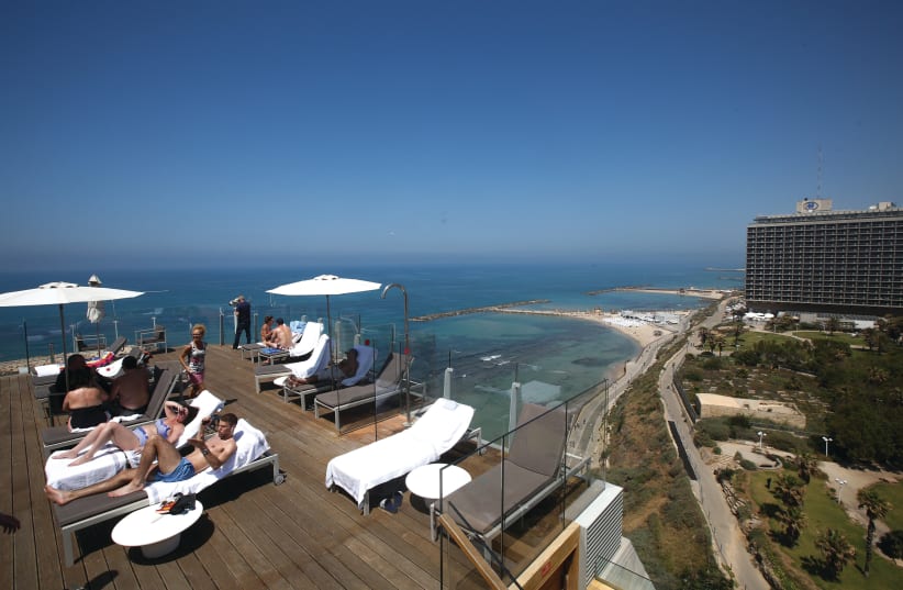A view of the Tel Aviv coastline, a hotel-owner’s dream (photo credit: MARC ISRAEL SELLEM/THE JERUSALEM POST)