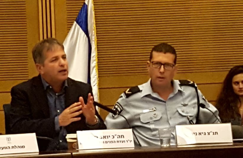 Picture of Yoav Kish (left) and Guy Nir (right) at Knesset's Internal Affairs Committee on Monday (photo credit: Courtesy)
