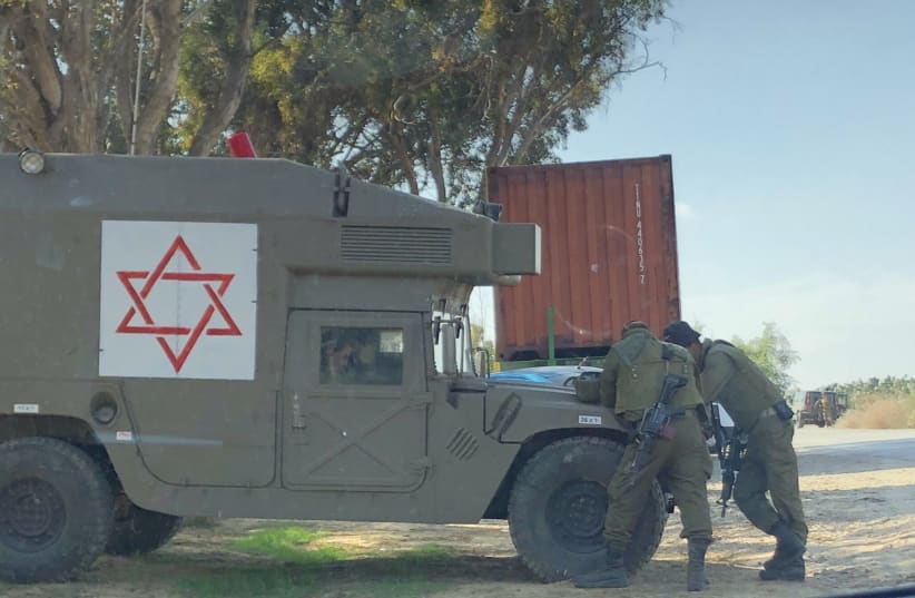 IDF forces on the Gaza border, November 13, 2018 (photo credit: ANNA AHRONHEIM)