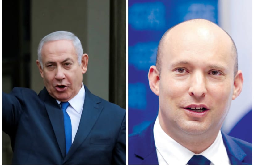 Prime Minister Benjamin Netanyahu and Education Minister Naftali Bennett (photo credit: REINHARD KRAUSE/REUTERS+MARC SELLEM ISRAEL/THE JER)