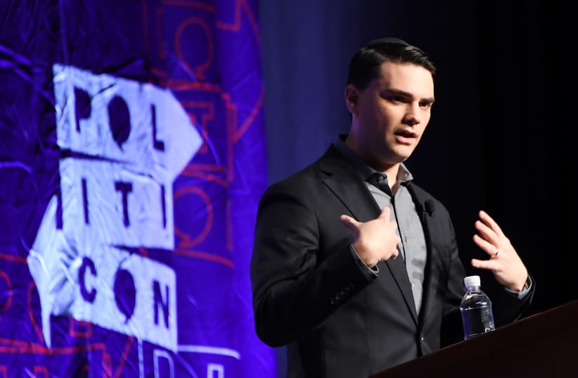 Conservative political commentator, writer and lawyer Ben Shapiro speaks at the 2018 Politicon in Los Angeles, California on October 21, 2018. The two day event covers all things political with dozens of high profile political figures. (photo credit: MARK RALSTON / AFP)