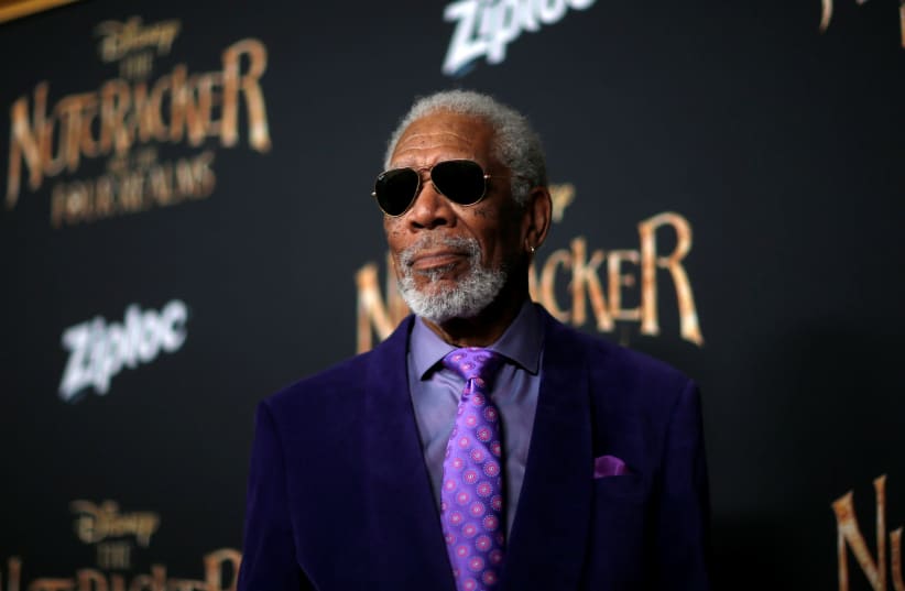 Cast member Morgan Freeman poses at the premiere for "The Nutcracker and the Four Realms" in Los Angeles, California, U.S., October 29, 2018 (photo credit: MARIO ANZUONI/REUTERS)