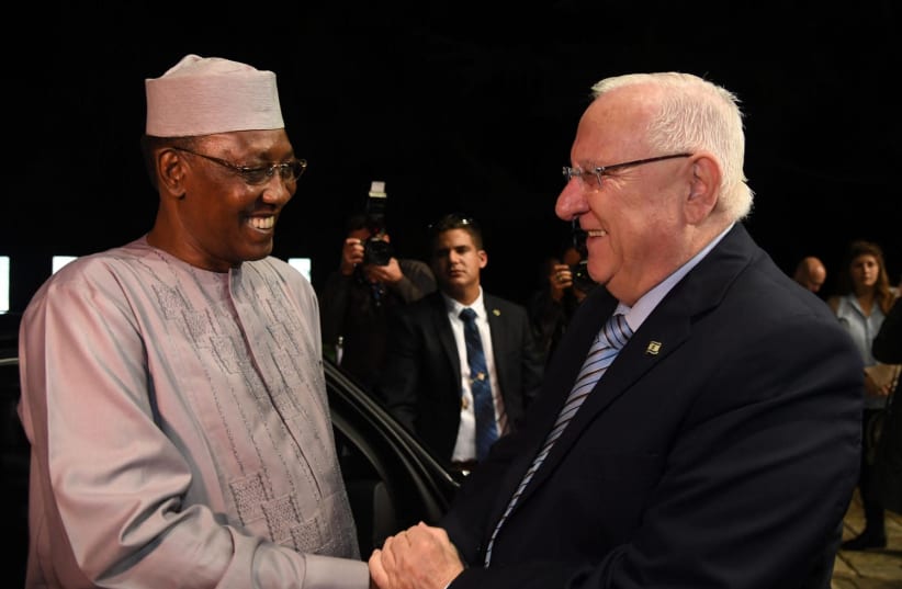 President Rivlin met the President of Chad Idriss Deby in Jerusalem in November 25, 2018 (photo credit: CHAIM ZACH / GPO)