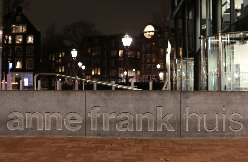 View of the entrance of the Anne Frank House museum in Amsterdam, Netherlands November 21, 2018. Picture taken November 21, 2018.  (photo credit: REUTERS/EVA PLEVIER)