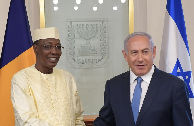 Israeli Prime Minister Benjamin Netanyahu with Chad President Idriss Déby (photo credit: GPO)