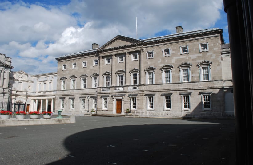 Main façade of Leinster House where the Irish Senate meets (photo credit: COURTESY OF JEAN HOUSEN)