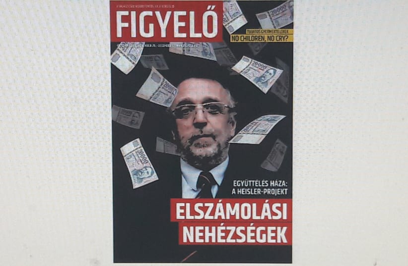 The magazine portraying Andras Heisler in what has been seen as an antisemitic manner (photo credit: Courtesy)