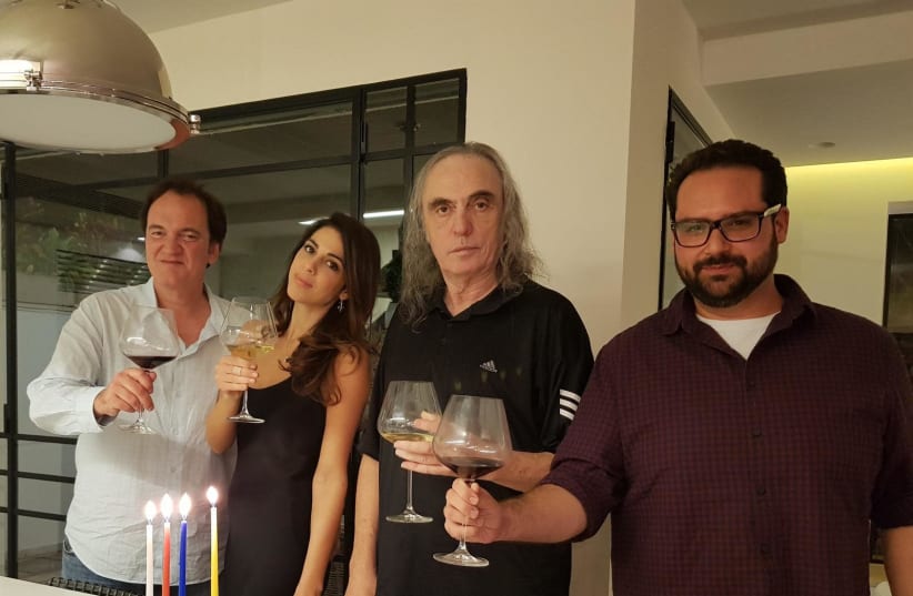 Quentin Tarantino,Daniella Pick and Tzvika Pick celebrate Hannukah in Tel Aviv (photo credit: Courtesy)