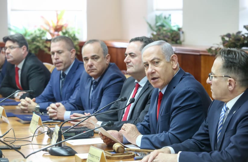 Prime Minister Benjamin Netanyahu speaks at a cabinet meeting, December 9th, 2018 (photo credit: MARC ISRAEL SELLEM/THE JERUSALEM POST)