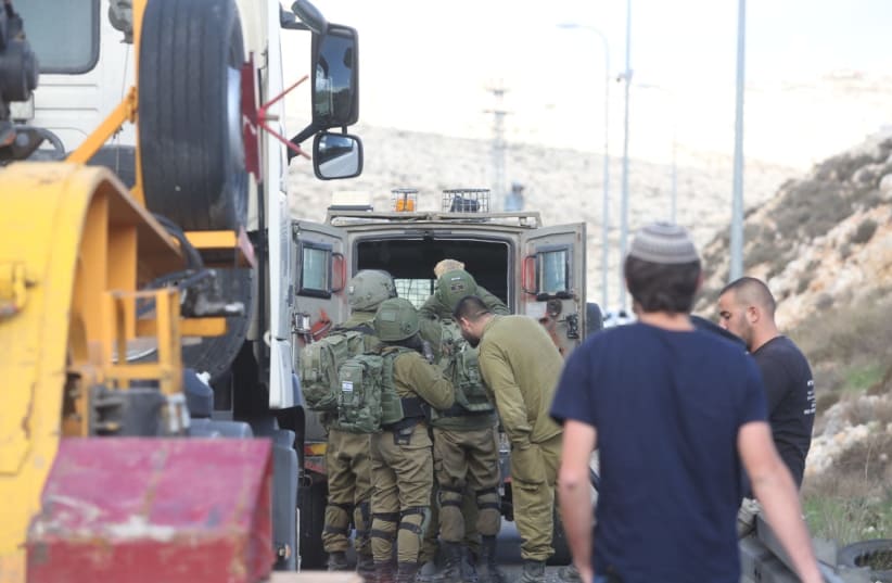 Terror attack Givat Asaf (photo credit: MARC ISRAEL SELLEM/THE JERUSALEM POST)