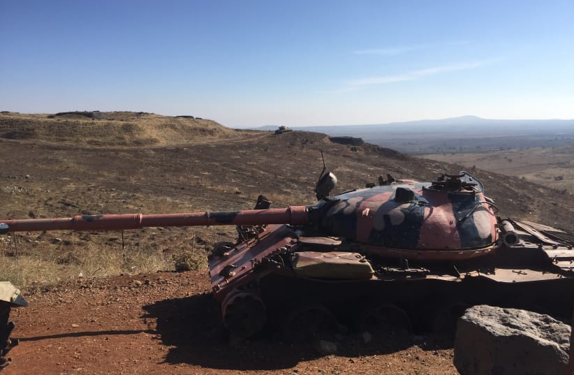 A Syrian tank from the 1973 war on the Golan Heights. (photo credit: SETH J. FRANTZMAN)