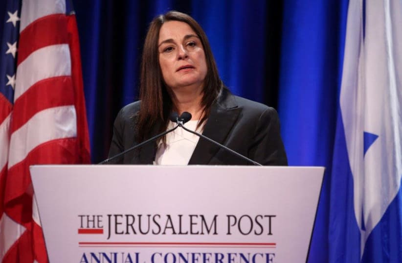 Rona Ramon speaks at The Jerusalem Post conference (photo credit: MARC ISRAEL SELLEM/THE JERUSALEM POST)