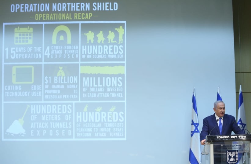 Prime Minister Benjamin Netanyahu speaks ahead of UNSC on Hezbollah (photo credit: MARC ISRAEL SELLEM/THE JERUSALEM POST)