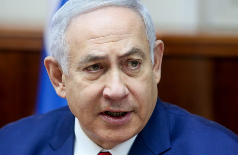 Prime Minister Benjamin Netanyahu at a weekly cabinet meeting, December 23rd, 2018 (photo credit: MARC ISRAEL SELLEM/THE JERUSALEM POST)