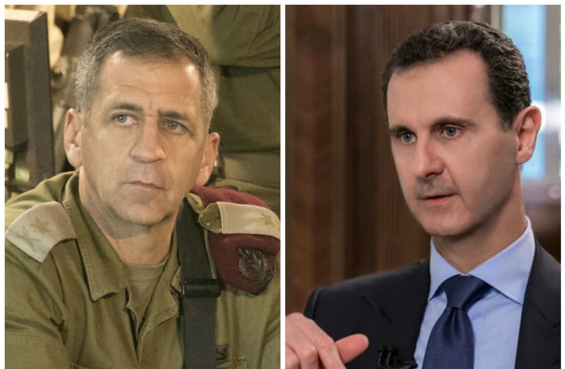 Aviv Kochavi (L) and Bashar Assad (R) (photo credit: WIKIMEDIA COMMONS & SANA/HANDOUT VIA REUTERS)
