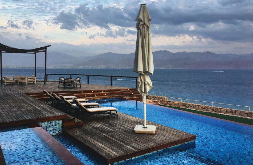 ORCHID EILAT’S Royal Villa offers guests a one-of-a-kind experience with a view of the red Jordanian mountains just across the sea (photo credit: MENACHEM SHLOMO)
