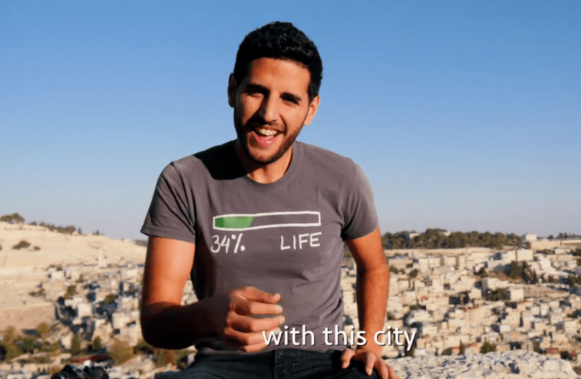 NUSEIR YASSIN, aka Nas Daily, during a video filmed in Jerusalem. (photo credit: screenshot)