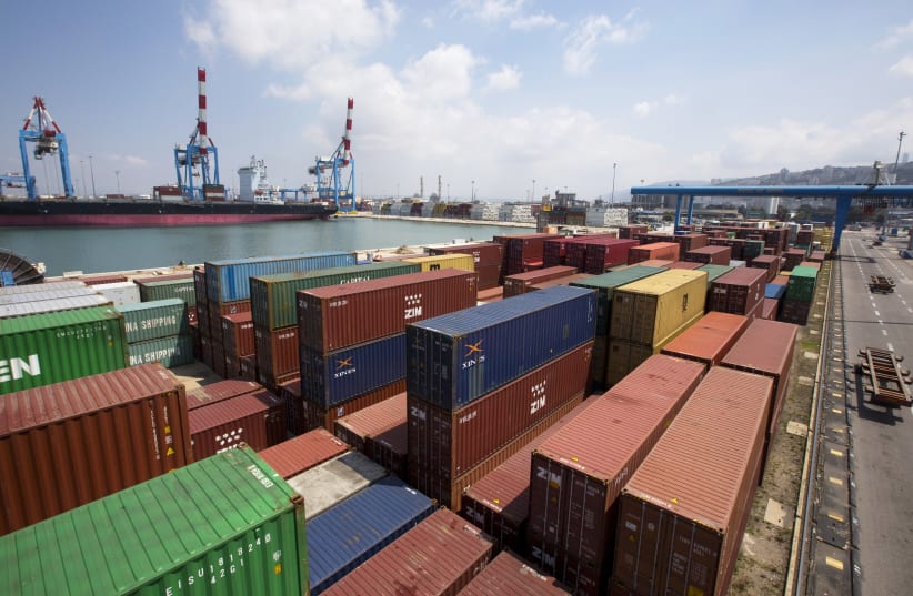 Containers are seen in this general view of the port of the northern city of Haifa April 23, 2013. (photo credit: REUTERS/Ronen Zvulun)