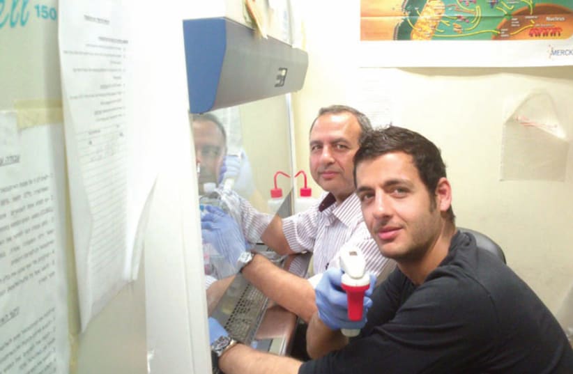 Fuad Fares and his son, Basem, work together at the Technion Faculty of Medicine (photo credit: Courtesy)