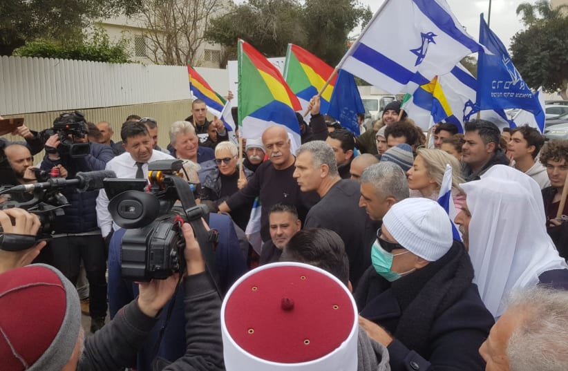 Yesh Atid leader Yair Lapid rallies against the Nation-State Law.  (photo credit: Courtesy)
