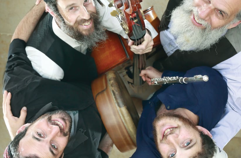 YEHUDAH KATZ (top right) and Hamaagal – an authentic post-Shabbat experience (photo credit: SHILO KINARTY)