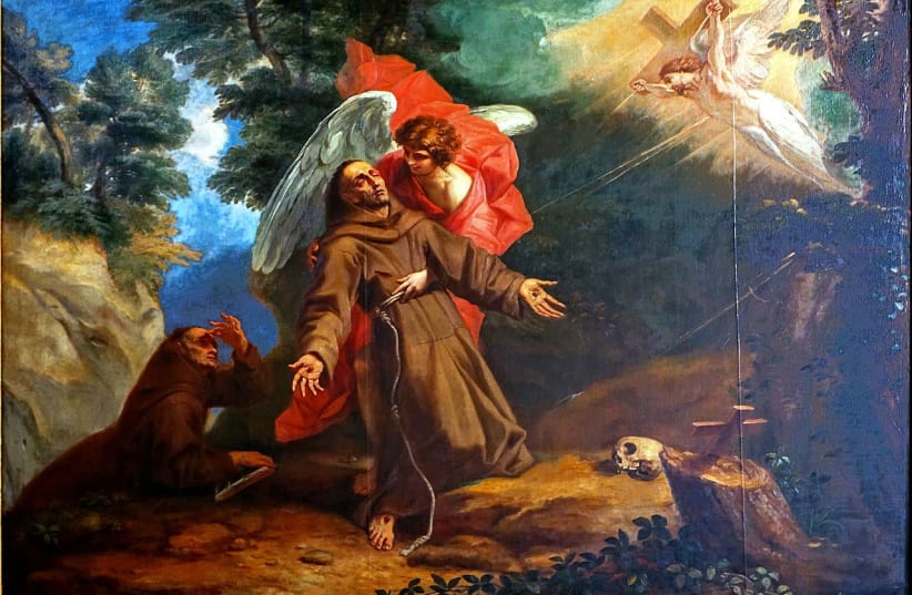 A painting by Arnould de Vuez depicting Francis of Assisi, the painting can be seen in the Hospice Comtesse in Lille. (photo credit: VELVET / WIKIMEDIA COMMONS)