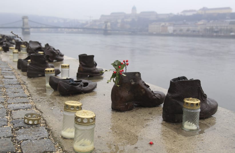 A World War Two memorial of mass killings on the banks of the Danube River is seen in Budapest, February 11, 2014. A main Jewish group in Hungary has recently voted to boycott official Holocaust commemorations this year unless they more clearly show the role of local citizens in the Nazi deportation (photo credit: REUTERS/BERNADETT SZABO)