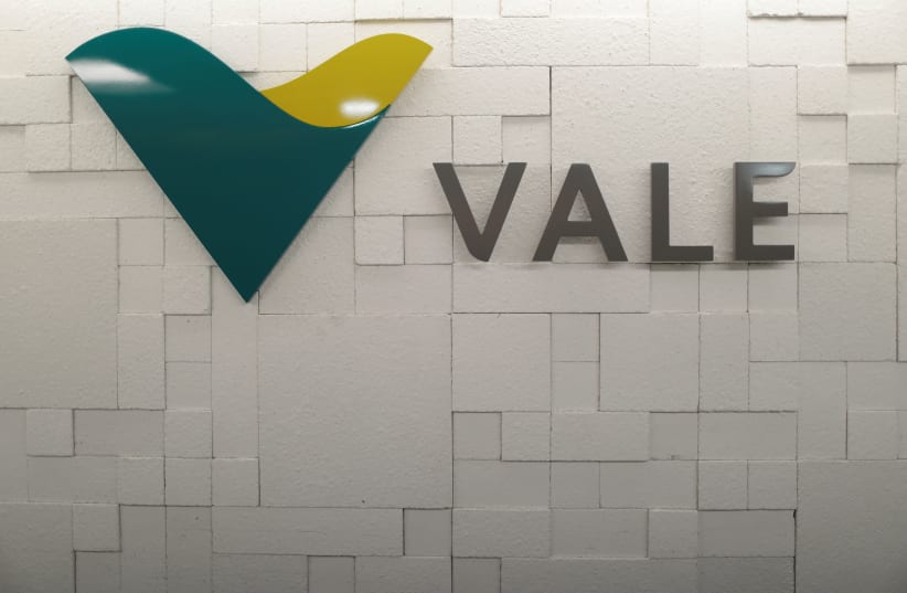 FILE PHOTO: The logo of Vale SA is pictured in Rio de Janeiro, Brazil, August 7, 2017 (photo credit: REUTERS/RICARDO MORAES)