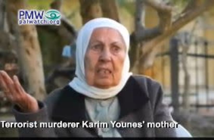 TV interview with the mother of Karim Younes. (photo credit: screenshot)