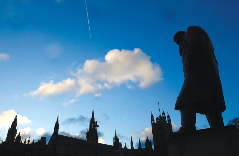 A statue of Winston Churchill in the UK. Can we learn from his desire for victory? (photo credit: REUTERS)