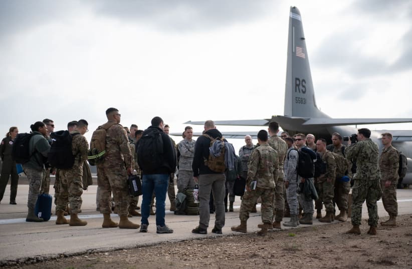 US Army soldiers arrive at Israel for preparations of the 2019 Juniper Falcon annual drill (photo credit: IDF SPOKESPERSON'S UNIT)