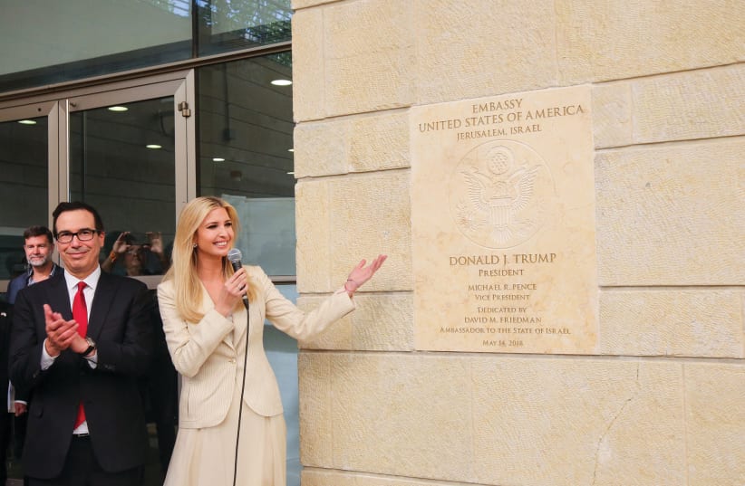 IVANKA TRUMP and Steve Mnuchin attend the inauguration of the US Embassy in Jerusalem last year.  (photo credit: MARC ISRAEL SELLEM)