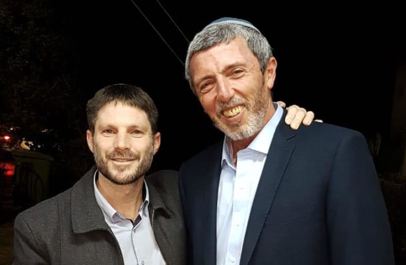 Bezalel Smotrich and Rabbi Rafi Peretz after signing the agreement with the National Union. (photo credit: BAYIT YEHUDI)