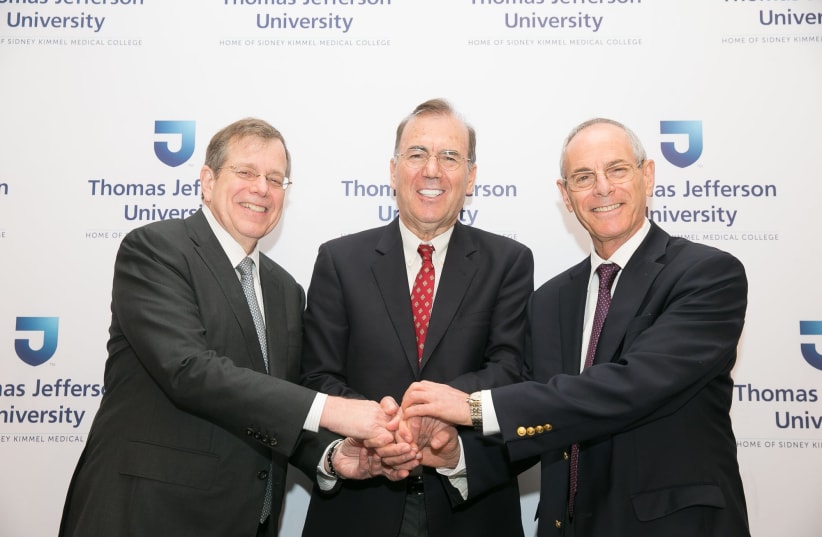 Dr. Mark Tykocinski, Dr. Ami Appelbaum and Dr. Zvi Grunwald (photo credit: COURTESY THOMAS JEFFERSON UNIVERSITY)