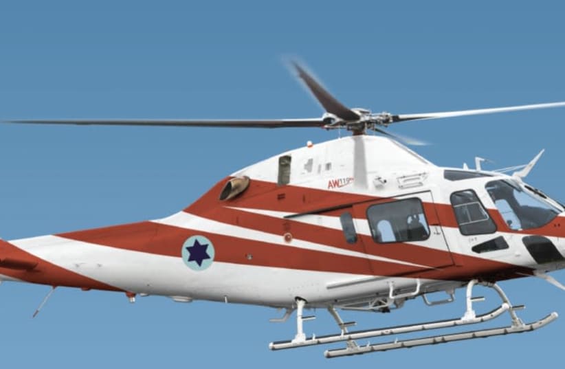 The AgustaWestland AW119 Koala, produced by Leonardo since 2016, is an eight-seat utility helicopter powered by a single turboshaft engine produced for the civil market. (photo credit: DEFENSE MINISTRY)